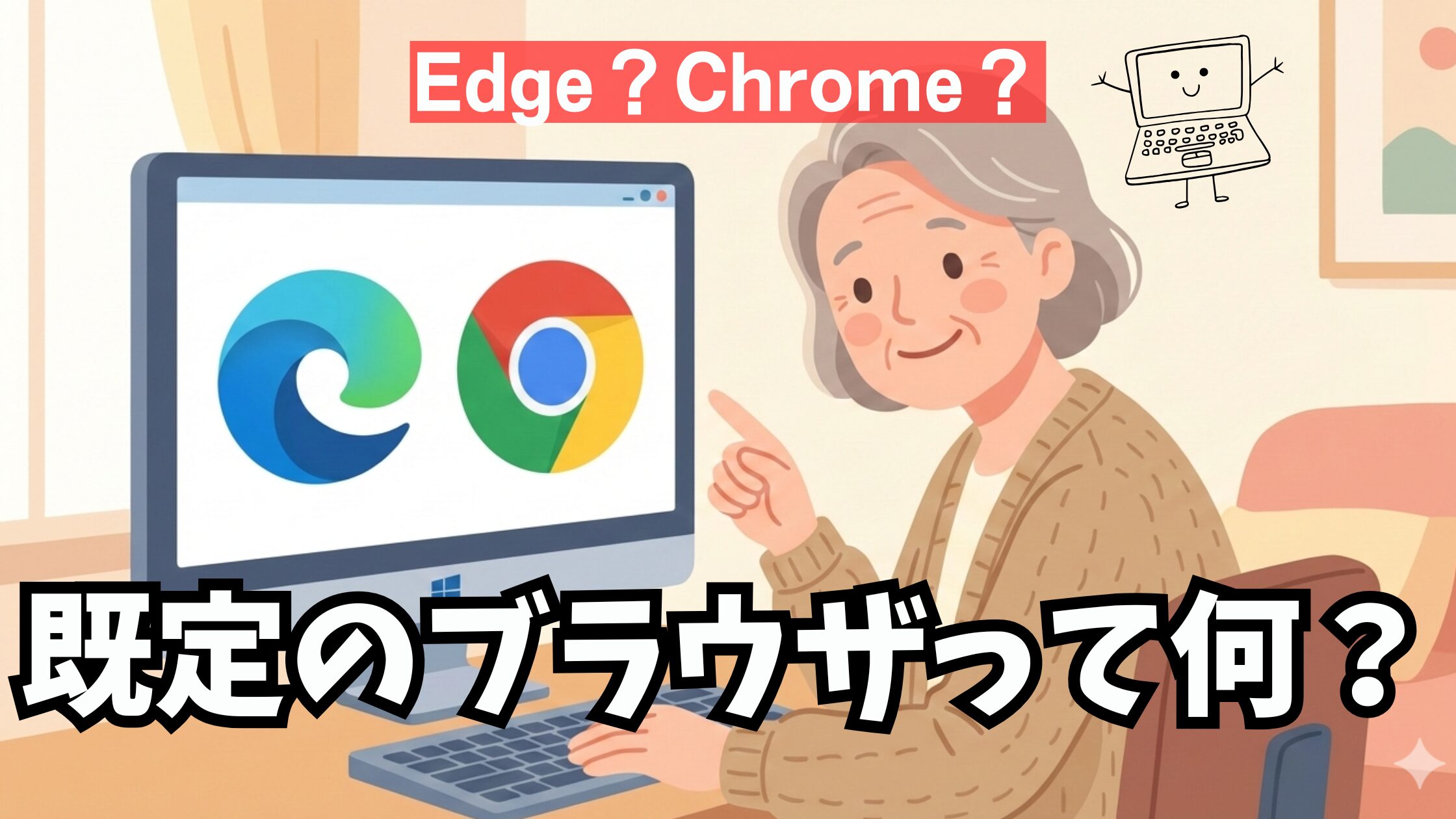 EdgeとChromeの違いに気づかず、既定のブラウザ設定でパスワードが出てこなくなった様子を表したイメージ