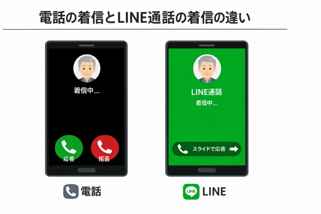 父とスマホの時間】電話には出るのにLINE通話に出られない？高齢の親の